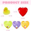 imageJOYIN 28 Packs Party Favor Set with 28 Glow In The Dark Mochi Squishy Toy Filled Hearts and Heart Cards Kawaii Stress Relief Toys for Kids Celebration and Classroom Exchange