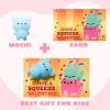 imageJOYIN 28 Packs Squishy Toy Gift Cards for Kids Kawaii Mochi to Squeeze with Cards Mochi Squishy Toy Stress Relief Fidget for Kids Classroom Exchange Prizes Party Favor