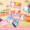 imageJOYIN 28 Packs Squishy Toy Gift Cards for Kids Kawaii Mochi to Squeeze with Cards Mochi Squishy Toy Stress Relief Fidget for Kids Classroom Exchange Prizes Party Favor