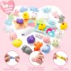 imageJOYIN 28 Packs Squishy Toy Gift Cards for Kids Kawaii Mochi to Squeeze with Cards Mochi Squishy Toy Stress Relief Fidget for Kids Classroom Exchange Prizes Party Favor