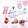 imageJOYIN 28 Packs Valentines Day Stationery with Cup and Card Exchange Gift for Kids with Pencils Stickers Erasers Stampers Sharpener Holiday Reward Prizes