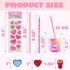 imageJOYIN 28 Packs Valentines Day Stationery with Cup and Card Exchange Gift for Kids with Pencils Stickers Erasers Stampers Sharpener Holiday Reward Prizes
