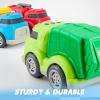 imageJOYIN 3 Pack 67quot Big Trucks for Toddlers Includes Garbage Dump and Fire Truck Car Toys Gift for Kids Easter Christmas Birthday Gifts for Boys Girls