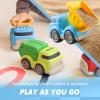 imageJOYIN 3 Pack 67quot Big Trucks for Toddlers Includes Garbage Dump and Fire Truck Car Toys Gift for Kids Easter Christmas Birthday Gifts for Boys Girls