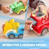 imageJOYIN 3 Pack 67quot Big Trucks for Toddlers Includes Garbage Dump and Fire Truck Car Toys Gift for Kids Easter Christmas Birthday Gifts for Boys Girls