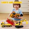 imageJOYIN 3 Pack Construction Toy  Excavator Dump Truck and Loader Moveable Claw ampamp Lifting Back Construction Truck Toy Christmas Birthday Gift for Toddler Boys Kids