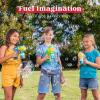 imageJOYIN 3 Packs Bubble Guns with 3 Solutions Automatic Bubble Maker Blower Machine for Kids Party Favors Summer Toy Birthday Outdoor ampamp Indoor Activity EasterTransparent
