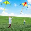 imageJOYIN 3 Packs Large Delta Kite Green Blue and Rainbow Easy to Fly for Kids with 2625 ft String Large Delta Beach Kite for Outdoor Games and Activities