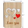 imageJOYIN 3 Pcs Valentines Day Wooden Cards Valentines Day Decoration Wooden Greeting Cards Anniversary for Valentine Party Mothers Day or Wife Husband Gift
