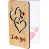 imageJOYIN 3 Pcs Valentines Day Wooden Cards Valentines Day Decoration Wooden Greeting Cards Anniversary for Valentine Party Mothers Day or Wife Husband Gift