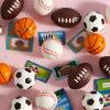 imageJOYIN 30 Pack Kids Valentines Day Gift Cards with Gift Mini Sports Ball Figure Stress Balls Squeeze Foam Balls for Classroom Exchange Prizes Stress Relief  Anxiety Relief Valentine Party Favor Toys