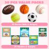 imageJOYIN 30 Pack Kids Valentines Day Gift Cards with Gift Mini Sports Ball Figure Stress Balls Squeeze Foam Balls for Classroom Exchange Prizes Stress Relief  Anxiety Relief Valentine Party Favor Toys