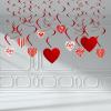 imageJOYIN 31 Pcs Valentines Day Decoration Kit with 1 Happy Valentines Day Banner 8 Foil Swirls 14 Hanging Swirls with Heart Pendant 8 Hanging Red Pink Heart Honeycombs Valentine Party Supplies
