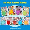 imageJOYIN 36 Sheets 9quotx6quot Make a face Stickers for Kids Make Your Own Animal Stickers with Unicorn Dinosaur Sea and Safari Animals Crafts Birthday Party Favors Goodie Bags Classroom ActivitiesDinosaur