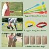 imageJOYIN 4 Players Outdoor Lawn Games Potato Sack Race Bags Egg and Spoon Race Games Legged Relay Race Bands Elastic Tie Rope for All Ages Kids and Family Outside Easter Eggs Hunt Game Party Favor