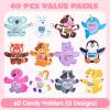 imageJOYIN 60 Pcs Valentines Day Candy Holder Cards with Animal Designs Valentines Cute Greeting Cards for Kids Valentine Classroom Exchange Gifts Party Favors Zoo Animals