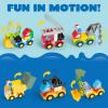 imageJOYIN 80Pcs Toddlers Car Building Blocks Set 12Pcs Different Vehicles Build Your Own Toy Cars Compatible with Brand Name Building Bricks for Kids Boys Girls Birthday Easter Gift