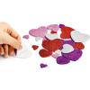 imageJOYIN 86 Pcs Valentines Day Heart Doilies Craft Gift Set with 50 Pcs Paper Doilies 12 Foam Craft and 1 Bags of Glitter Foam Heart Stickers for Valentines Day Party Tableware Decoration