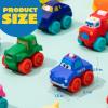 imageJOYIN Cartoon Cars Soft Rubber Toy Car Set Mini Vehicles Bath Toy Car for Toddlers Gift for Boys and Girls Easter Basket Stuffers Summer Beach and Pool Activity Party Favors for KidsTransportations