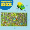 imageJOYIN Kids Play Rugs  12 PullBack Vehicle Set  Durable Carpet Playmat Rug  City Pretend Play  Toddler Car Track RugCity view