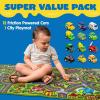 imageJOYIN Kids Play Rugs  12 PullBack Vehicle Set  Durable Carpet Playmat Rug  City Pretend Play  Toddler Car Track RugCity view