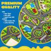 imageJOYIN Kids Play Rugs  12 PullBack Vehicle Set  Durable Carpet Playmat Rug  City Pretend Play  Toddler Car Track RugCity view