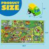 imageJOYIN Kids Play Rugs  12 PullBack Vehicle Set  Durable Carpet Playmat Rug  City Pretend Play  Toddler Car Track RugCommunity view