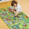 imageJOYIN Kids Play Rugs  12 PullBack Vehicle Set  Durable Carpet Playmat Rug  City Pretend Play  Toddler Car Track RugCommunity view