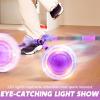 imageJOYIN Pink Ankle Skip Ball with Flashing Lights Toy for Kids Indoor ampamp Outdoor Flashing Swing Ball Foldable Sports Toy Birthday Gifts for Kids 3 4 5 Violet