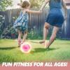 imageJOYIN Pink Ankle Skip Ball with Flashing Lights Toy for Kids Indoor ampamp Outdoor Flashing Swing Ball Foldable Sports Toy Birthday Gifts for Kids 3 4 5 Pink