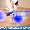 imageJOYIN Pink Ankle Skip Ball with Flashing Lights Toy for Kids Indoor ampamp Outdoor Flashing Swing Ball Foldable Sports Toy Birthday Gifts for Kids 3 4 5 Sapphire