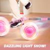 imageJOYIN Pink Ankle Skip Ball with Flashing Lights Toy for Kids Indoor ampamp Outdoor Flashing Swing Ball Foldable Sports Toy Birthday Gifts for Kids 3 4 5 Pink