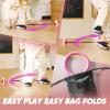 imageJOYIN Pink Ankle Skip Ball with Flashing Lights Toy for Kids Indoor ampamp Outdoor Flashing Swing Ball Foldable Sports Toy Birthday Gifts for Kids 3 4 5 Pink