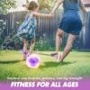 imageJOYIN Pink Ankle Skip Ball with Flashing Lights Toy for Kids Indoor ampamp Outdoor Flashing Swing Ball Foldable Sports Toy Birthday Gifts for Kids 3 4 5 Violet