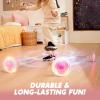 imageJOYIN Pink Ankle Skip Ball with Flashing Lights Toy for Kids Indoor ampamp Outdoor Flashing Swing Ball Foldable Sports Toy Birthday Gifts for Kids 3 4 5 Pink