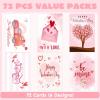 imageJOYIN Set of 72 Valentines Day Cards with Envelopes Pink Greeting Card for Hearts Day Kids Classroom Exchange Wedding Cards Valentines Party Favor 6 Designs