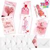 imageJOYIN Set of 72 Valentines Day Cards with Envelopes Pink Greeting Card for Hearts Day Kids Classroom Exchange Wedding Cards Valentines Party Favor 6 Designs
