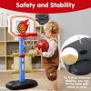imageJOYIN Toddler Basketball Hoop Indoor Adjustable Basketball Goal for Kids with 4 Balls Game Toys for Playroom Pool Outdoor Birthday Gift for Baby Boys Girls Age 1 2 3 4  Air Pump IncludedBlue and Orange