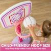 imageJOYIN Toddler Basketball Hoop Indoor Adjustable Basketball Goal for Kids with 4 Balls Game Toys for Playroom Pool Outdoor Birthday Gift for Baby Boys Girls Age 1 2 3 4  Air Pump IncludedPink and Purple