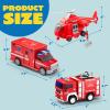 imageJOYIN Toddler Truck Toys for 3 4 5 6 7 Year Old Boys  Police Car Toy Set Emergency Vehicle Playset Friction Powered Car with Lights and Sounds Christmas Birthday Gifts for Boys Girls Age 39Fire Vehicle Playset