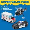 imageJOYIN Toddler Truck Toys for 3 4 5 6 7 Year Old Boys  Police Car Toy Set Emergency Vehicle Playset Friction Powered Car with Lights and Sounds Christmas Birthday Gifts for Boys Girls Age 39Police Vehicle Playset