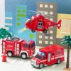 imageJOYIN Toddler Truck Toys for 3 4 5 6 7 Year Old Boys  Police Car Toy Set Emergency Vehicle Playset Friction Powered Car with Lights and Sounds Christmas Birthday Gifts for Boys Girls Age 39Fire Vehicle Playset