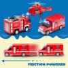 imageJOYIN Toddler Truck Toys for 3 4 5 6 7 Year Old Boys  Police Car Toy Set Emergency Vehicle Playset Friction Powered Car with Lights and Sounds Christmas Birthday Gifts for Boys Girls Age 39Fire Vehicle Playset