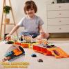 imageJOYIN Toy Truck for Kids Race Toy Cars 60quot Extra Long Race Track and 12 DieCast Metal Cars Toddler Carrier Truck Playset with Lights ampamp Sounds Birthday Gift for 2 3 4 5 6 7 Years Old Boys GirlsBlack Orange