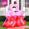 imageJoiedomi 5 FT Tall Valentines Day Inflatable Flamingos Couple with Sweet Hearts Blow up Yard Decor with Buildin LED Lights Valentine Romantic Holiday Decor for Wedding Propose Indoor Party Supplies