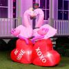 imageJoiedomi 5 FT Tall Valentines Day Inflatable Flamingos Couple with Sweet Hearts Blow up Yard Decor with Buildin LED Lights Valentine Romantic Holiday Decor for Wedding Propose Indoor Party Supplies