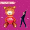 imageJoiedomi 5 FT Valentines Day Inflatable Brown Bear with Sweet Heart Lighted LED Blow Up Decoration Valentines Gift for Couples Wedding Propose Holiday Indoor Decoration Yard Decor Party Supplies
