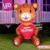 imageJoiedomi 5 FT Valentines Day Inflatable Brown Bear with Sweet Heart Lighted LED Blow Up Decoration Valentines Gift for Couples Wedding Propose Holiday Indoor Decoration Yard Decor Party Supplies