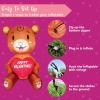imageJoiedomi 5 FT Valentines Day Inflatable Brown Bear with Sweet Heart Lighted LED Blow Up Decoration Valentines Gift for Couples Wedding Propose Holiday Indoor Decoration Yard Decor Party Supplies