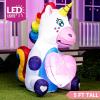 imageJoiedomi 5 FT Valentines Inflatable Cute Unicorn with Sweet Heart Blow up Yard Decoration with Buildin LED Lights Valentine Romantic Holiday Decor for Wedding Propose Indoor Yard Decor Party Supply